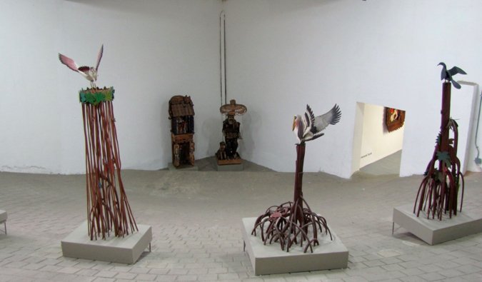 One of the many modern art exhibitions in the Museum of Modern Art in Medellín, Colombia